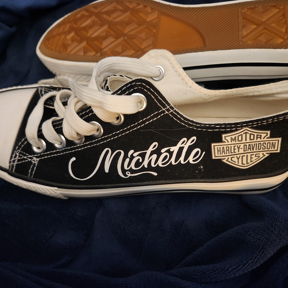 Harley-Davidson Women's Custom Black and White Sneakers